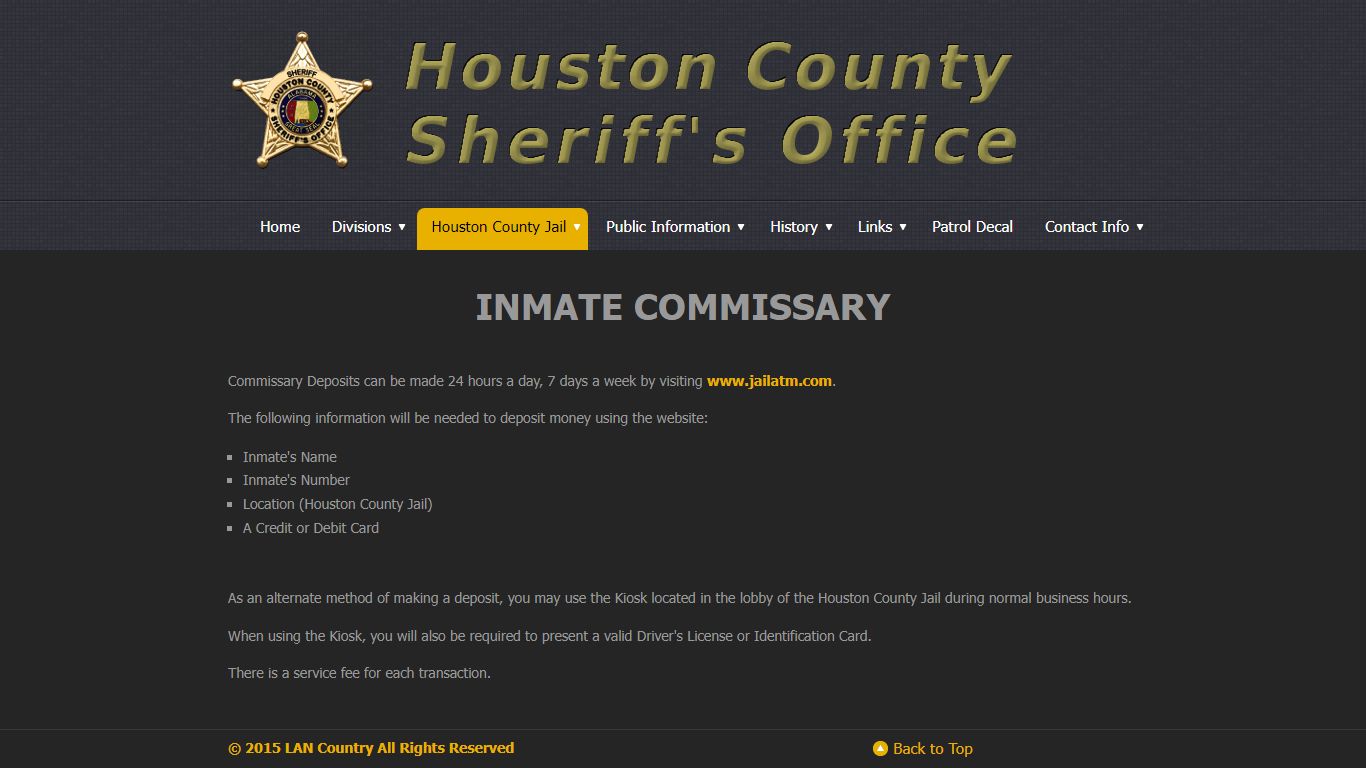 Commissary - houstoncountyso.org